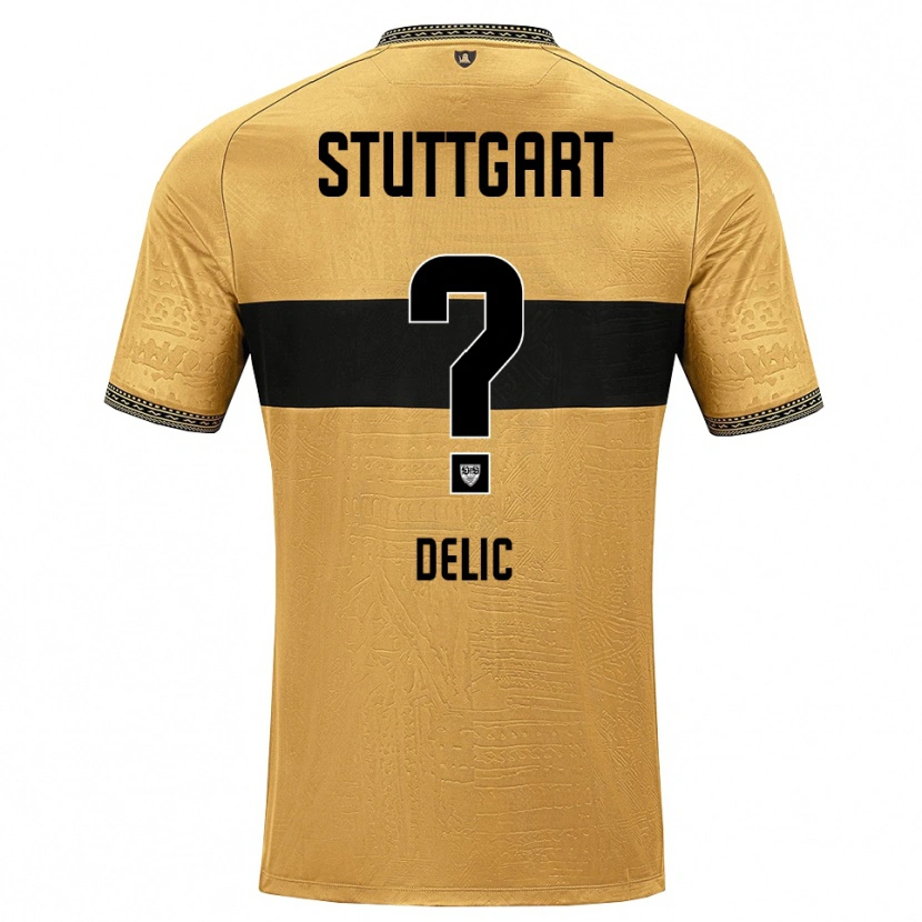 Danxen Børn Adin Delic #0 Brun Sort Hvid Udebane Spillertrøjer 2026/27 Trøje T-Shirt