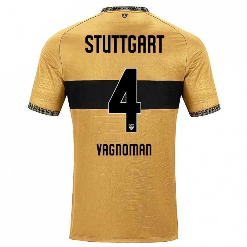 Danxen Børn Josha Vagnoman #4 Brun Sort Hvid Udebane Spillertrøjer 2026/27 Trøje T-Shirt