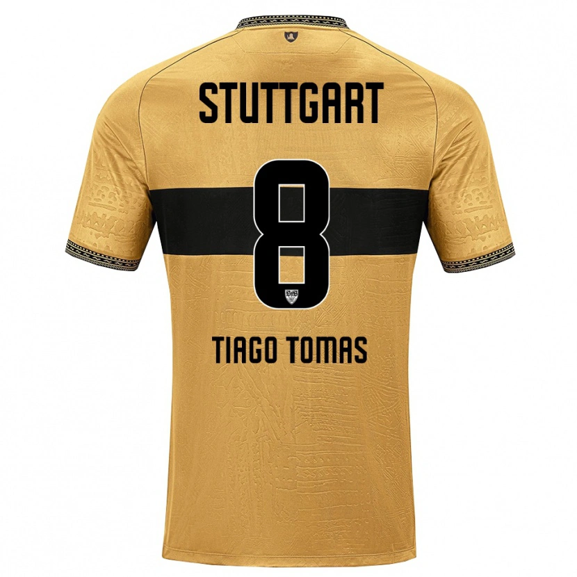 Danxen Børn Tiago Tomás #8 Brun Sort Hvid Udebane Spillertrøjer 2026/27 Trøje T-Shirt