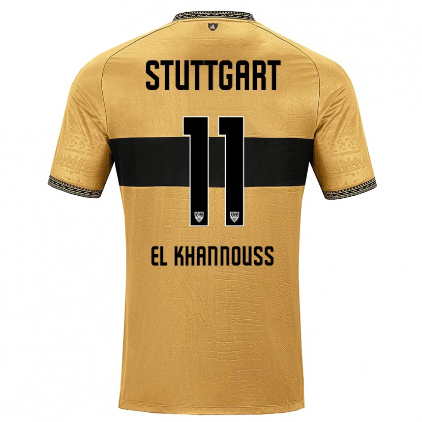 Danxen Børn Bilal El Khannouss #11 Brun Sort Hvid Udebane Spillertrøjer 2026/27 Trøje T-Shirt