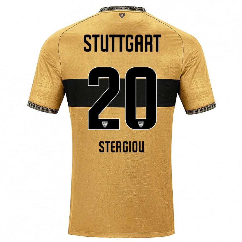 Danxen Børn Leonidas Stergiou #20 Brun Sort Hvid Udebane Spillertrøjer 2026/27 Trøje T-Shirt