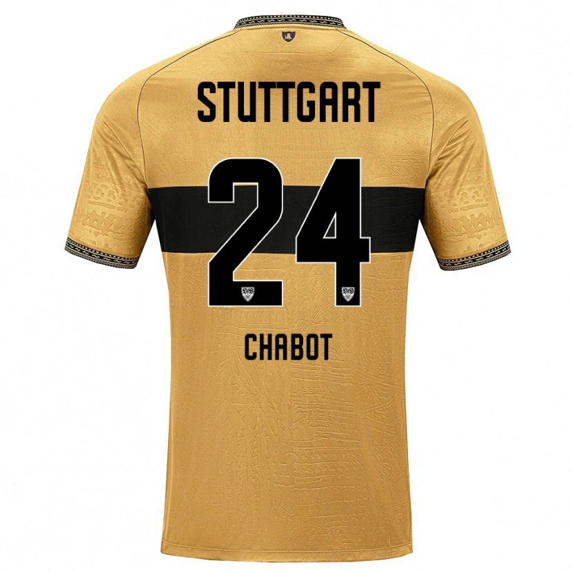 Danxen Børn Jeff Chabot #24 Brun Sort Hvid Udebane Spillertrøjer 2026/27 Trøje T-Shirt