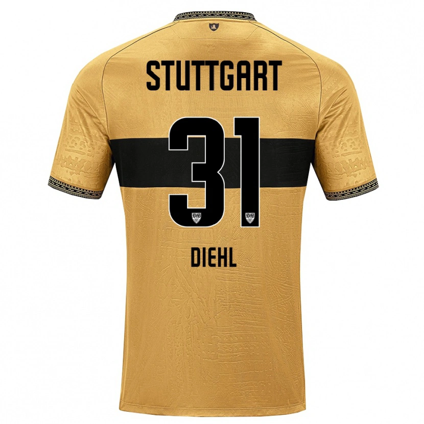 Danxen Børn Justin Diehl #31 Brun Sort Hvid Udebane Spillertrøjer 2026/27 Trøje T-Shirt