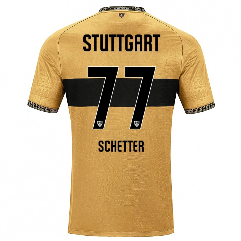 Danxen Børn Leonie Schetter #77 Brun Sort Hvid Udebane Spillertrøjer 2026/27 Trøje T-Shirt