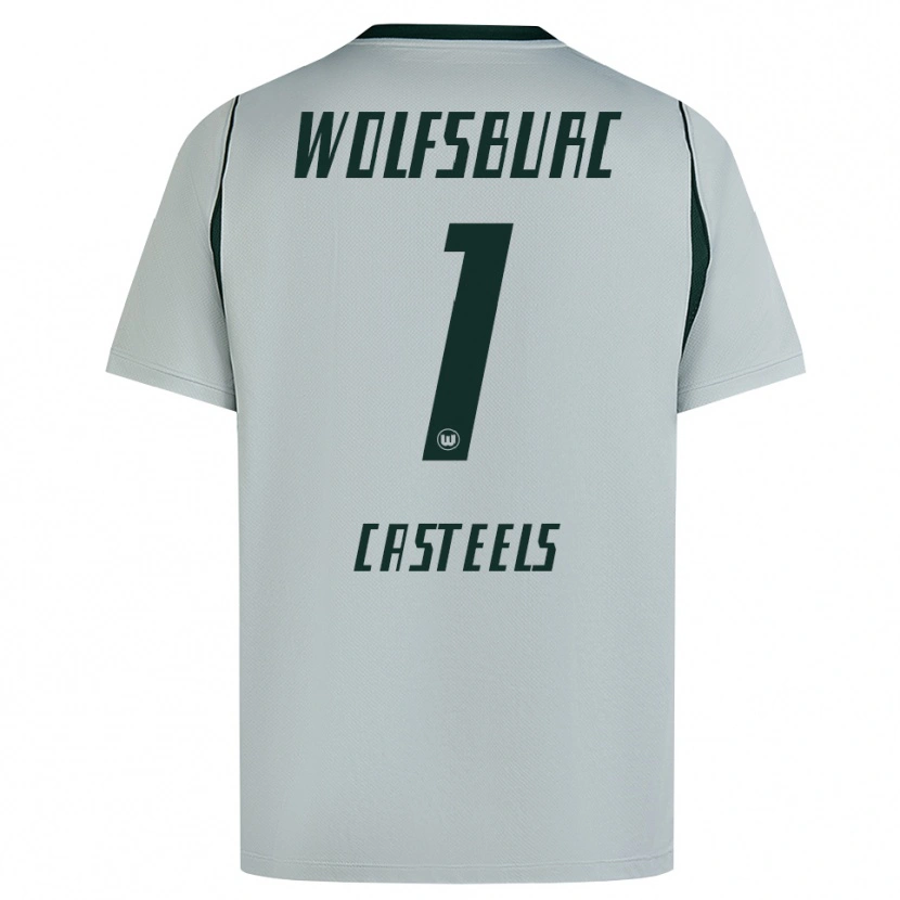 Danxen Børn Koen Casteels #1 Grå Grøn Udebane Spillertrøjer 2026/27 Trøje T-Shirt
