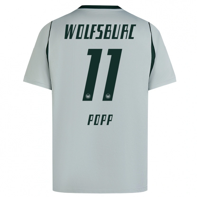 Danxen Børn Alexandra Popp #11 Grå Grøn Udebane Spillertrøjer 2026/27 Trøje T-Shirt