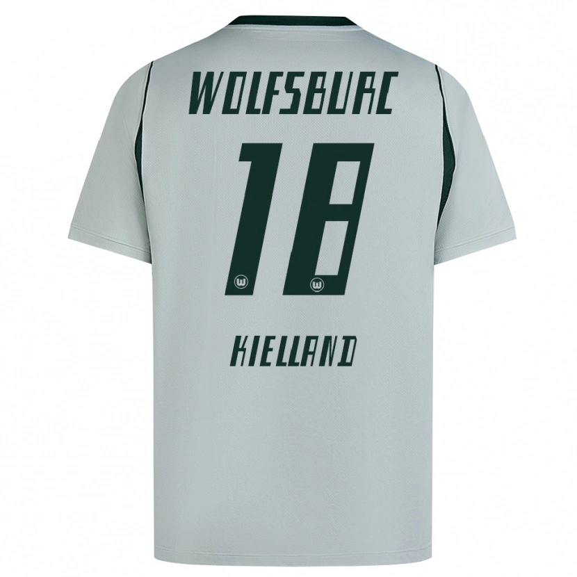 Danxen Børn Justine Kielland #18 Grå Grøn Udebane Spillertrøjer 2026/27 Trøje T-Shirt