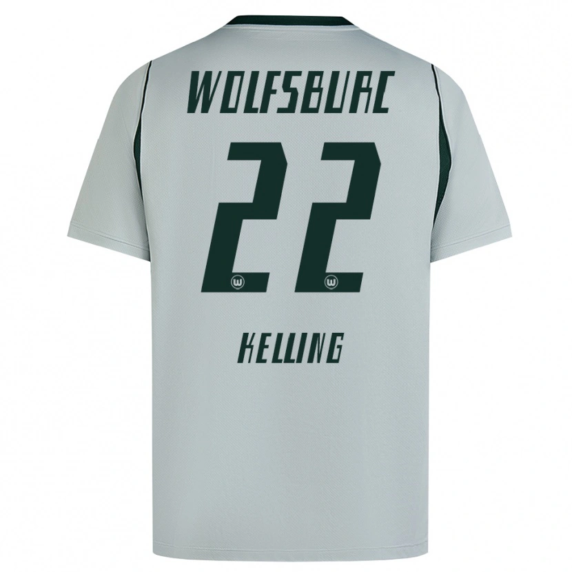 Danxen Børn Lenny Kelling #22 Grå Grøn Udebane Spillertrøjer 2026/27 Trøje T-Shirt
