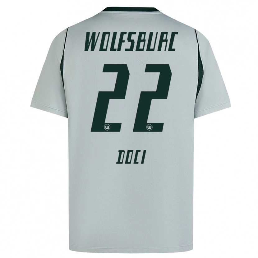 Danxen Børn Adrian Doci #22 Grå Grøn Udebane Spillertrøjer 2026/27 Trøje T-Shirt
