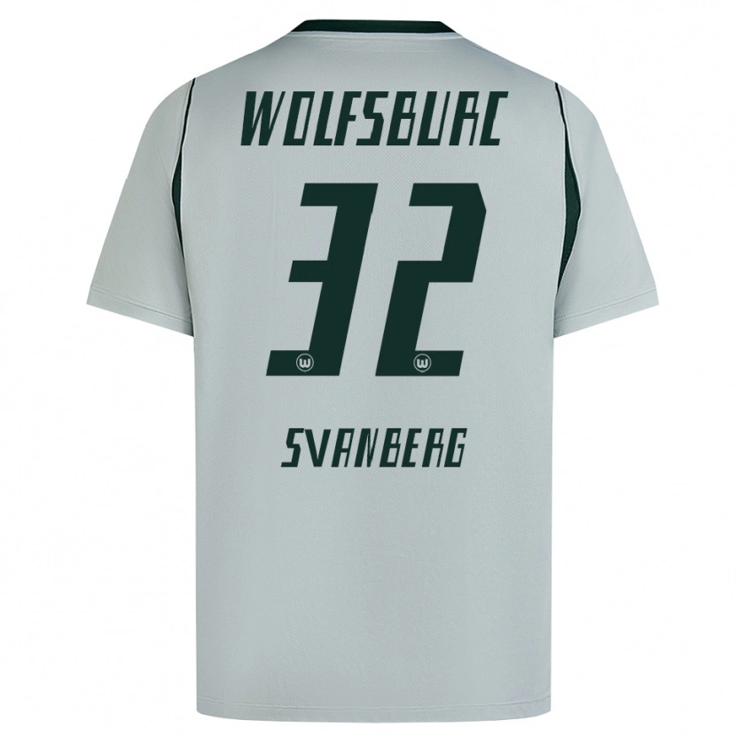 Danxen Børn Mattias Svanberg #32 Grå Grøn Udebane Spillertrøjer 2026/27 Trøje T-Shirt