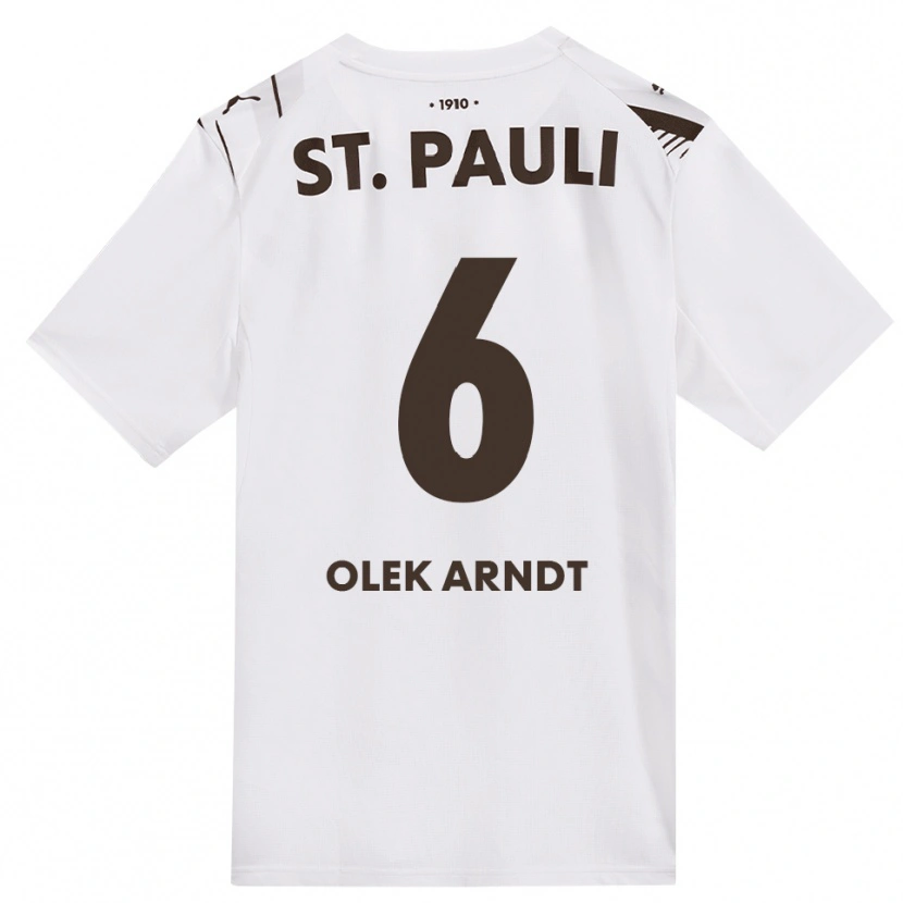 Danxen Børn Frederik Olek Arndt #6 Cafe Hvid Rød Udebane Spillertrøjer 2026/27 Trøje T-Shirt