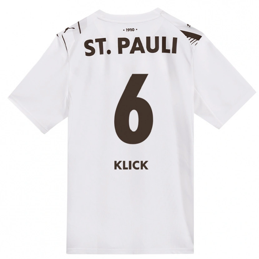 Danxen Børn Arvid Klick #6 Cafe Hvid Rød Udebane Spillertrøjer 2026/27 Trøje T-Shirt