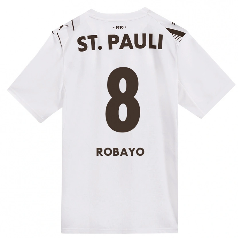 Danxen Børn Oscar Robayo #8 Cafe Hvid Rød Udebane Spillertrøjer 2026/27 Trøje T-Shirt