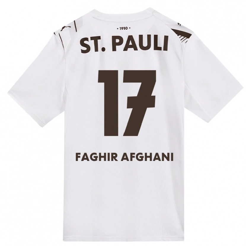 Danxen Børn Younan Faghir Afghani #17 Cafe Hvid Rød Udebane Spillertrøjer 2026/27 Trøje T-Shirt