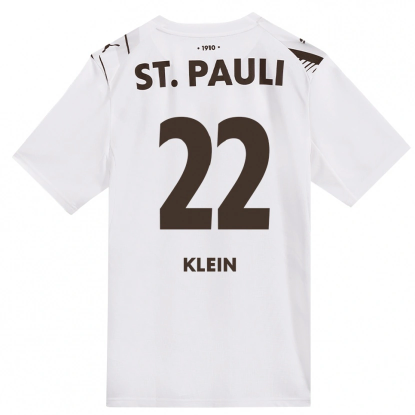Danxen Børn Sam Klein #22 Cafe Hvid Rød Udebane Spillertrøjer 2026/27 Trøje T-Shirt