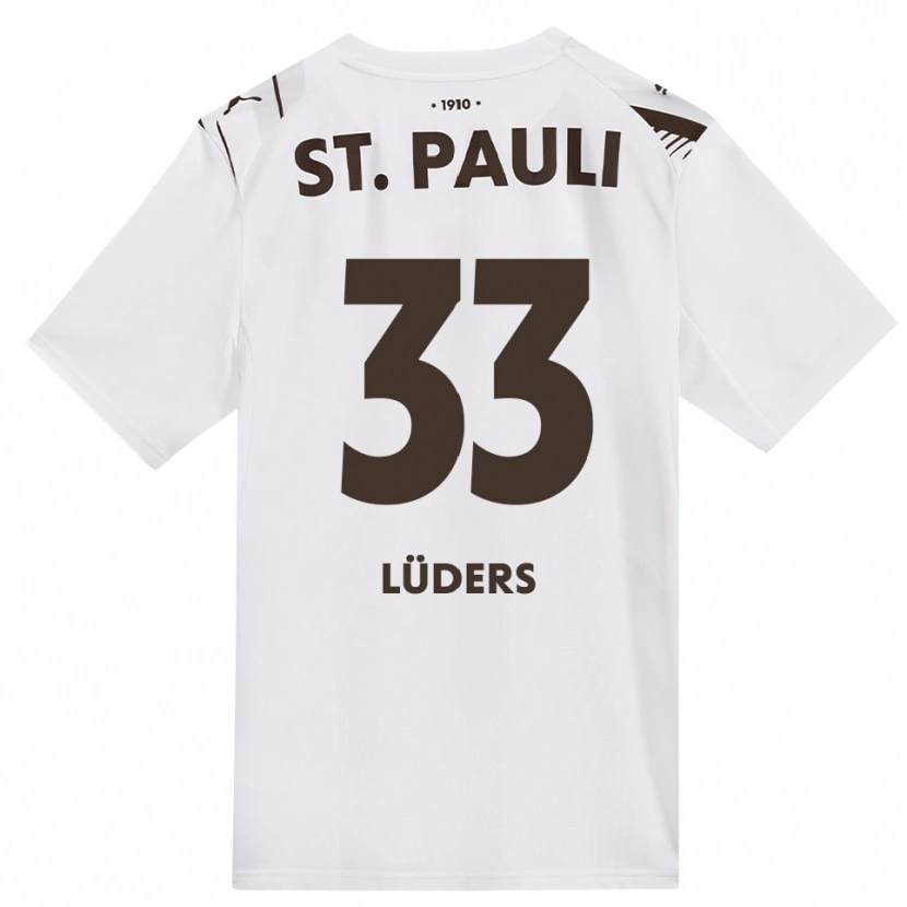 Danxen Børn Ben Lüders #33 Cafe Hvid Rød Udebane Spillertrøjer 2026/27 Trøje T-Shirt