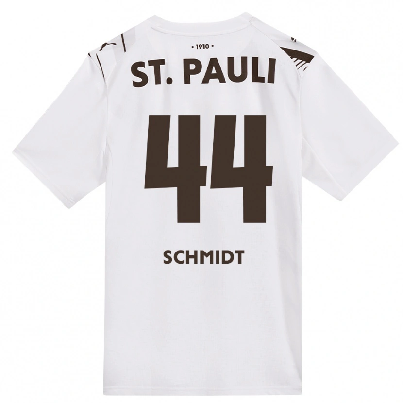 Danxen Børn Nick Schmidt #44 Cafe Hvid Rød Udebane Spillertrøjer 2026/27 Trøje T-Shirt