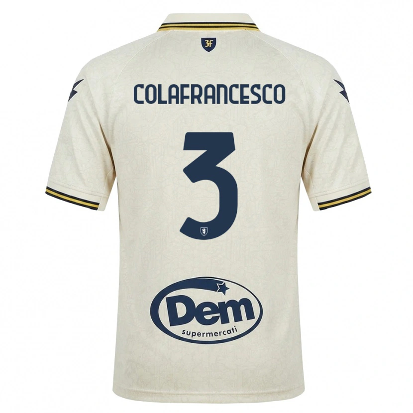 Danxen Børn Filippo Colafrancesco #3 Oldlace Gul Sort Udebane Spillertrøjer 2026/27 Trøje T-Shirt