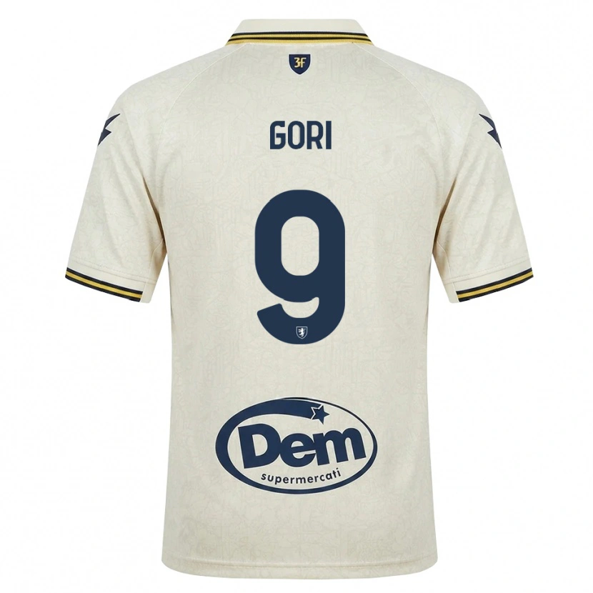 Danxen Børn Lorenzo Gori #9 Oldlace Gul Sort Udebane Spillertrøjer 2026/27 Trøje T-Shirt