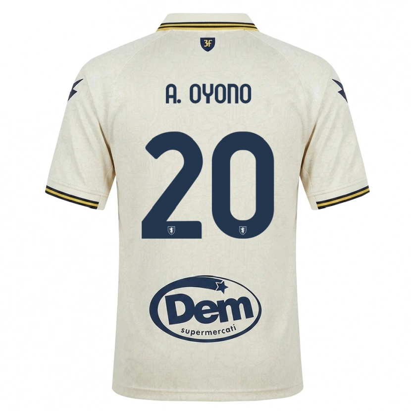 Danxen Børn Anthony Oyono #20 Oldlace Gul Sort Udebane Spillertrøjer 2026/27 Trøje T-Shirt