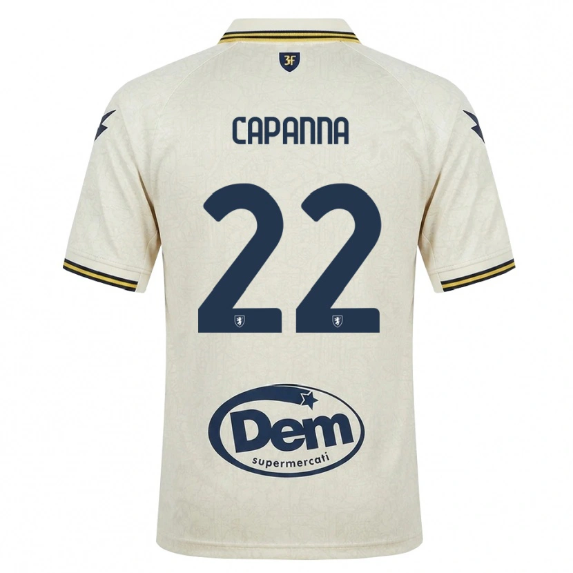 Danxen Børn Tommaso Capanna #22 Oldlace Gul Sort Udebane Spillertrøjer 2026/27 Trøje T-Shirt