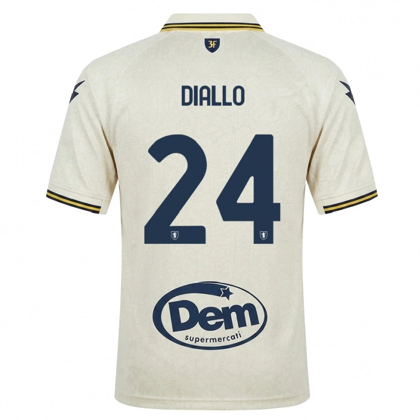 Danxen Børn Abdoul Diallo #24 Oldlace Gul Sort Udebane Spillertrøjer 2026/27 Trøje T-Shirt