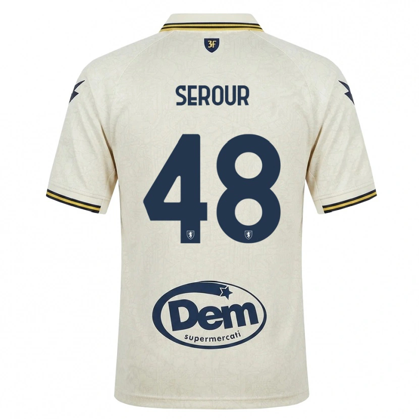 Danxen Børn Mohamed Serour #48 Oldlace Gul Sort Udebane Spillertrøjer 2026/27 Trøje T-Shirt