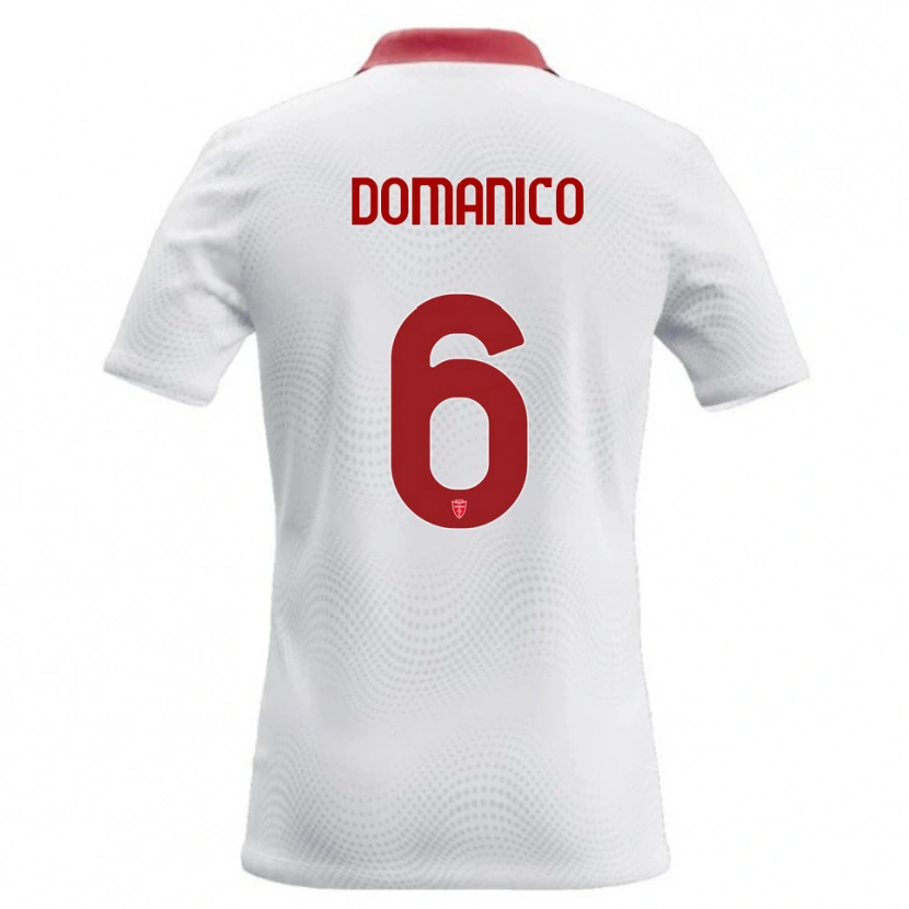 Danxen Børn Saverio Domanico #6 Hvid Rød Udebane Spillertrøjer 2026/27 Trøje T-Shirt