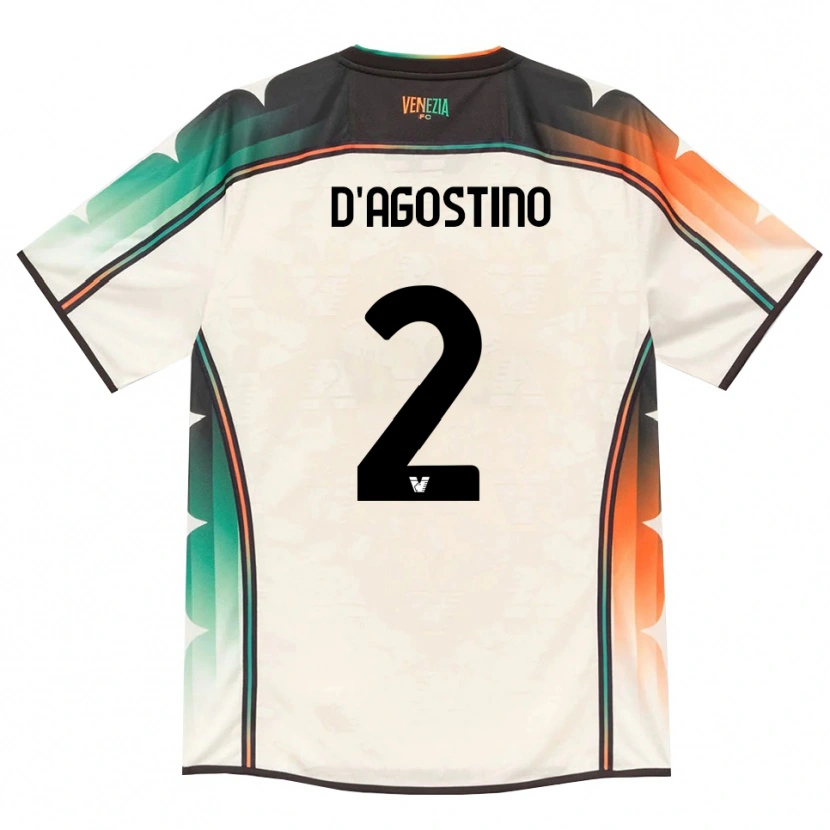 Danxen Børn Nicolò D'agostino #2 Oldlace Orange Grøn Udebane Spillertrøjer 2026/27 Trøje T-Shirt
