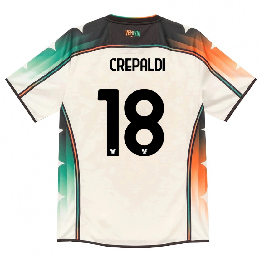 Danxen Børn Nicolò Crepaldi #18 Oldlace Orange Grøn Udebane Spillertrøjer 2026/27 Trøje T-Shirt