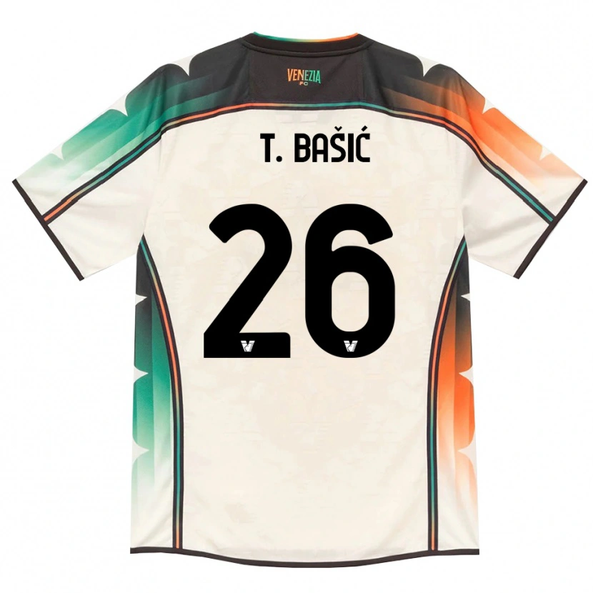Danxen Børn Toma Bašić #26 Oldlace Orange Grøn Udebane Spillertrøjer 2026/27 Trøje T-Shirt