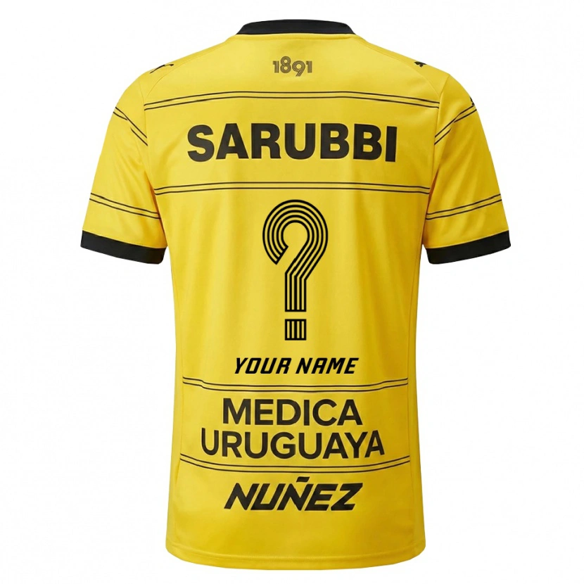 Danxen Børn Dit Navn #0 Gul Sort Udebane Spillertrøjer 2026/27 Trøje T-Shirt
