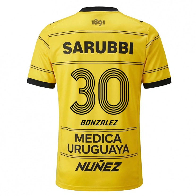 Danxen Børn Ángel González #30 Gul Sort Udebane Spillertrøjer 2026/27 Trøje T-Shirt