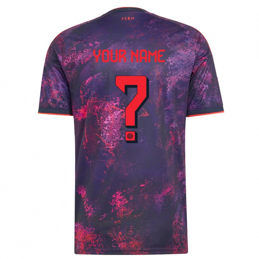 Danxen Børn Dit Navn #0 Lilla Rød Tredje Sæt Spillertrøjer 2026/27 Trøje T-Shirt