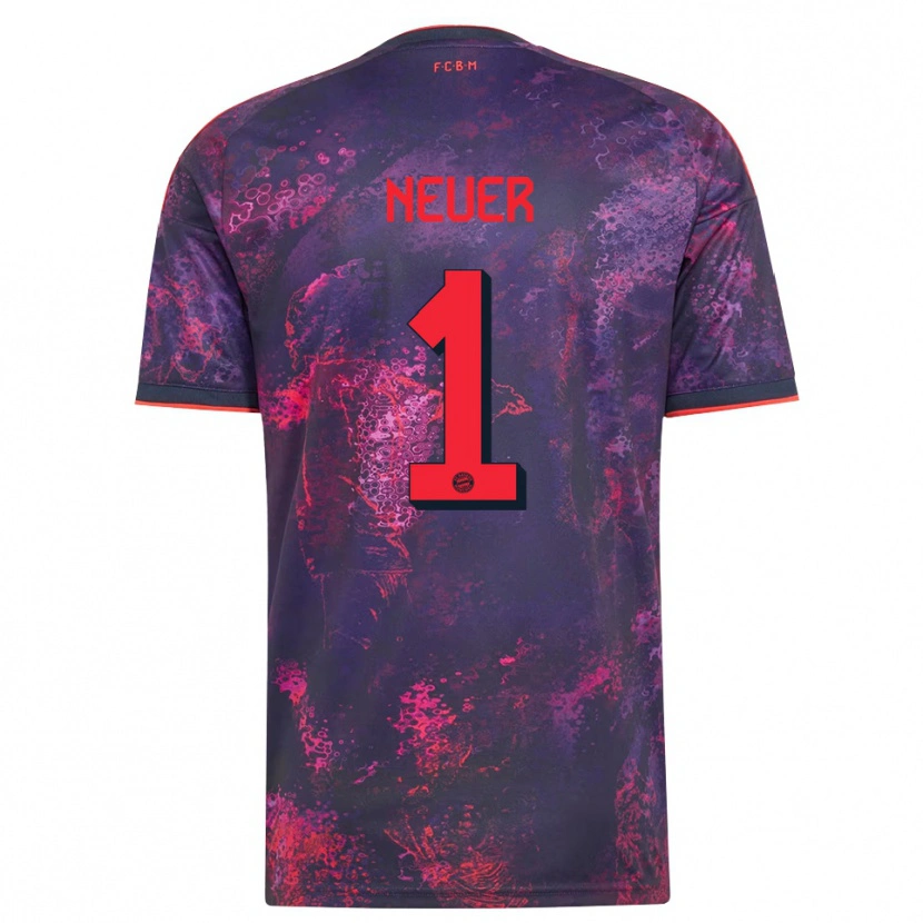 Danxen Børn Manuel Neuer #1 Lilla Rød Tredje Sæt Spillertrøjer 2026/27 Trøje T-Shirt
