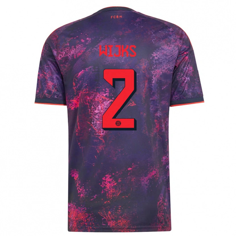 Danxen Børn Chivano Wijks #2 Lilla Rød Tredje Sæt Spillertrøjer 2026/27 Trøje T-Shirt
