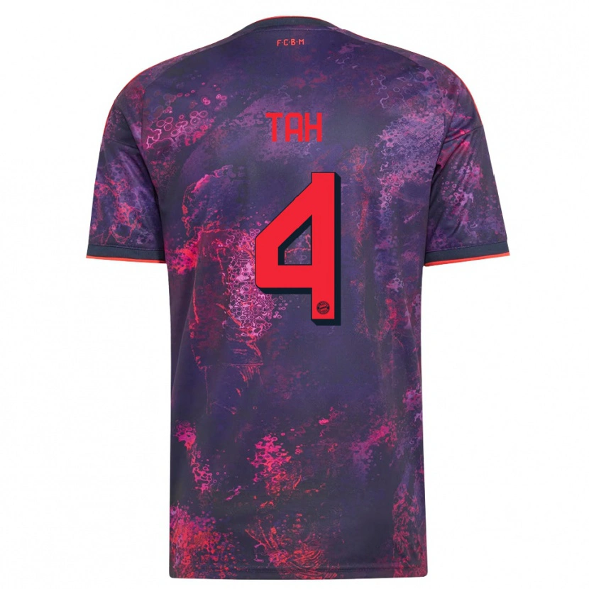 Danxen Børn Jonathan Tah #4 Lilla Rød Tredje Sæt Spillertrøjer 2026/27 Trøje T-Shirt