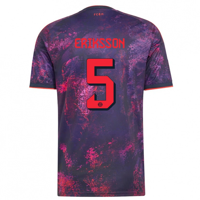 Danxen Børn Magdalena Eriksson #5 Lilla Rød Tredje Sæt Spillertrøjer 2026/27 Trøje T-Shirt