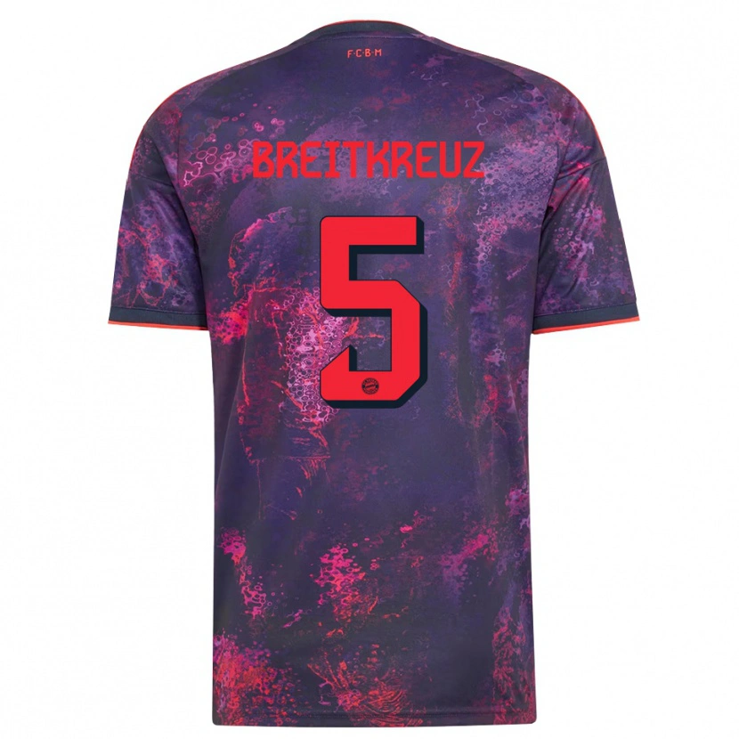 Danxen Børn Steve Breitkreuz #5 Lilla Rød Tredje Sæt Spillertrøjer 2026/27 Trøje T-Shirt