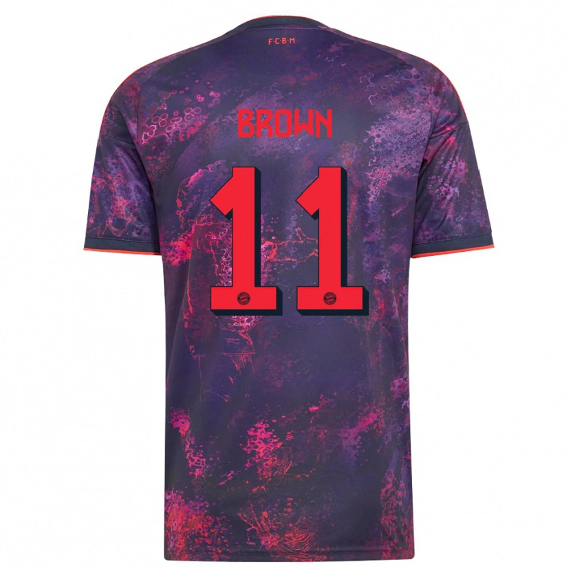 Danxen Børn Nathaniel Brown #11 Lilla Rød Tredje Sæt Spillertrøjer 2026/27 Trøje T-Shirt