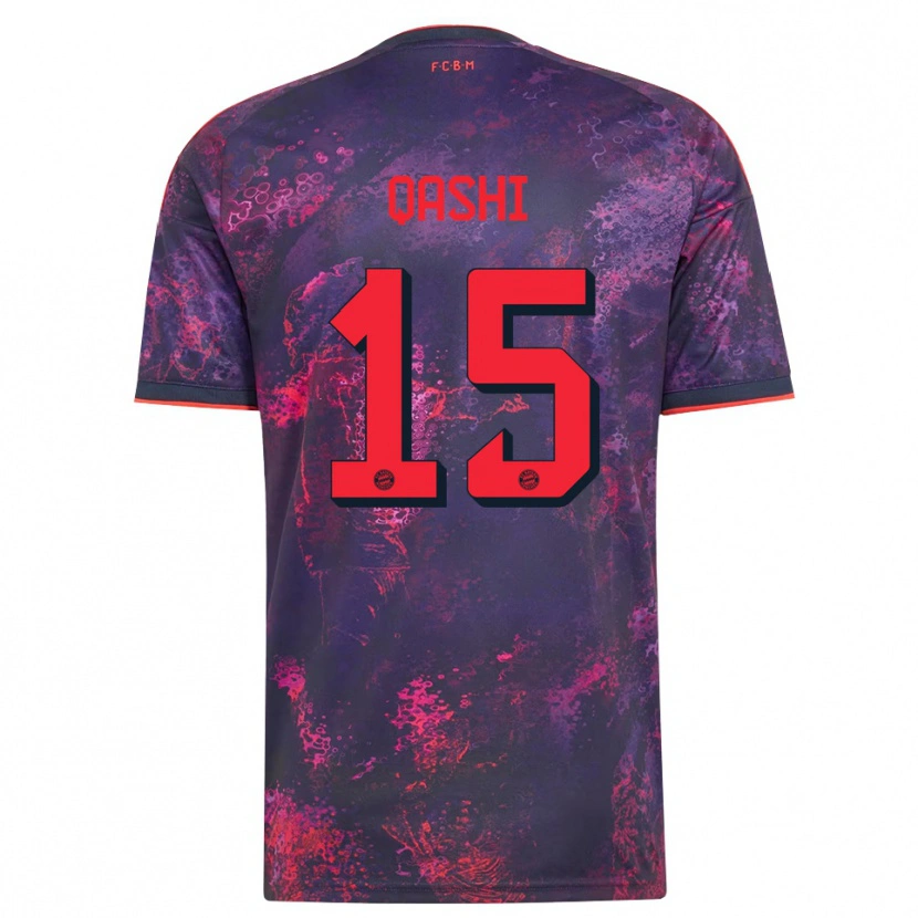 Danxen Børn Yousef Qashi #15 Lilla Rød Tredje Sæt Spillertrøjer 2026/27 Trøje T-Shirt