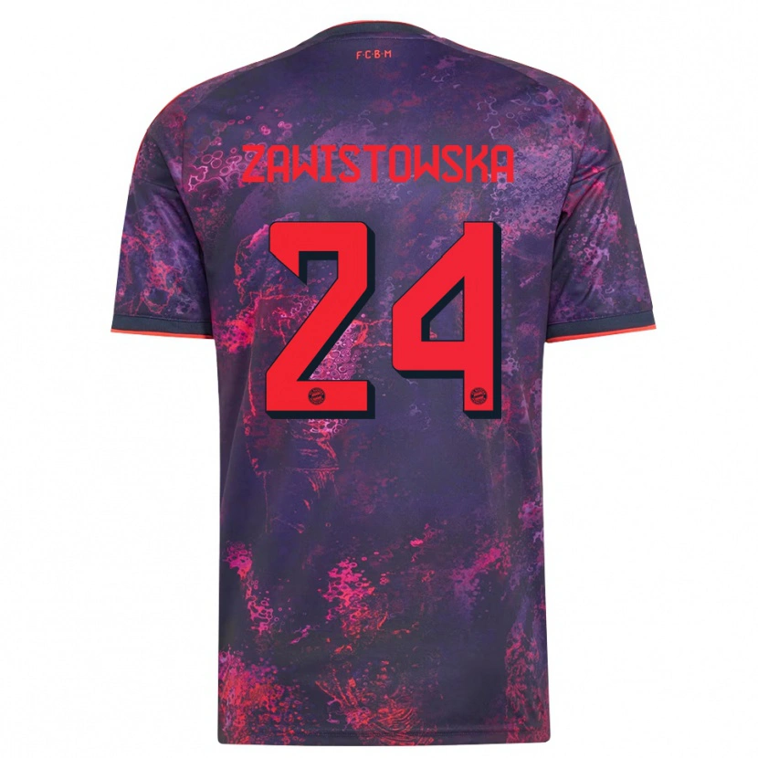 Danxen Børn Weronika Zawistowska #24 Lilla Rød Tredje Sæt Spillertrøjer 2026/27 Trøje T-Shirt