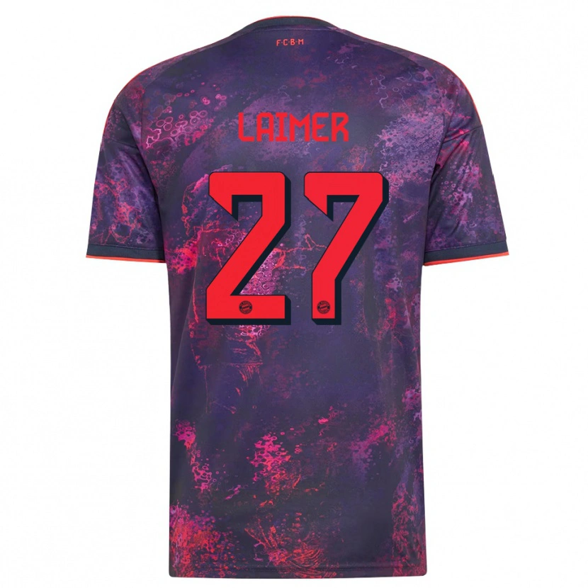 Danxen Børn Konrad Laimer #27 Lilla Rød Tredje Sæt Spillertrøjer 2026/27 Trøje T-Shirt