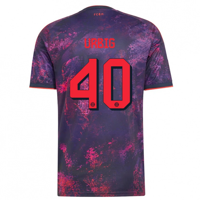 Danxen Børn Jonas Urbig #40 Lilla Rød Tredje Sæt Spillertrøjer 2026/27 Trøje T-Shirt
