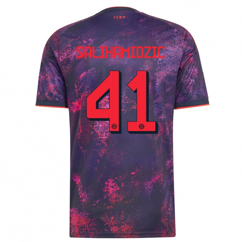 Danxen Børn Nick Salihamidzic #41 Lilla Rød Tredje Sæt Spillertrøjer 2026/27 Trøje T-Shirt