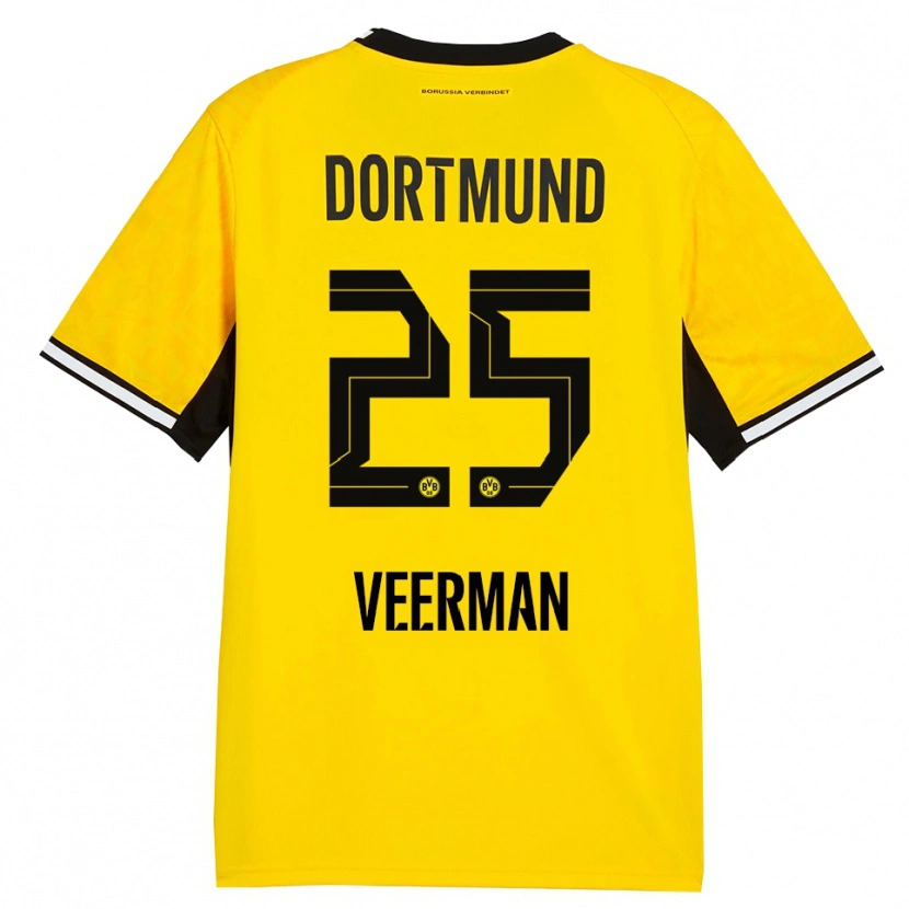 Danxen Mænd Joey Veerman #25 Gul Sort Hvid Hjemmebane Spillertrøjer 2026/27 Trøje T-Shirt