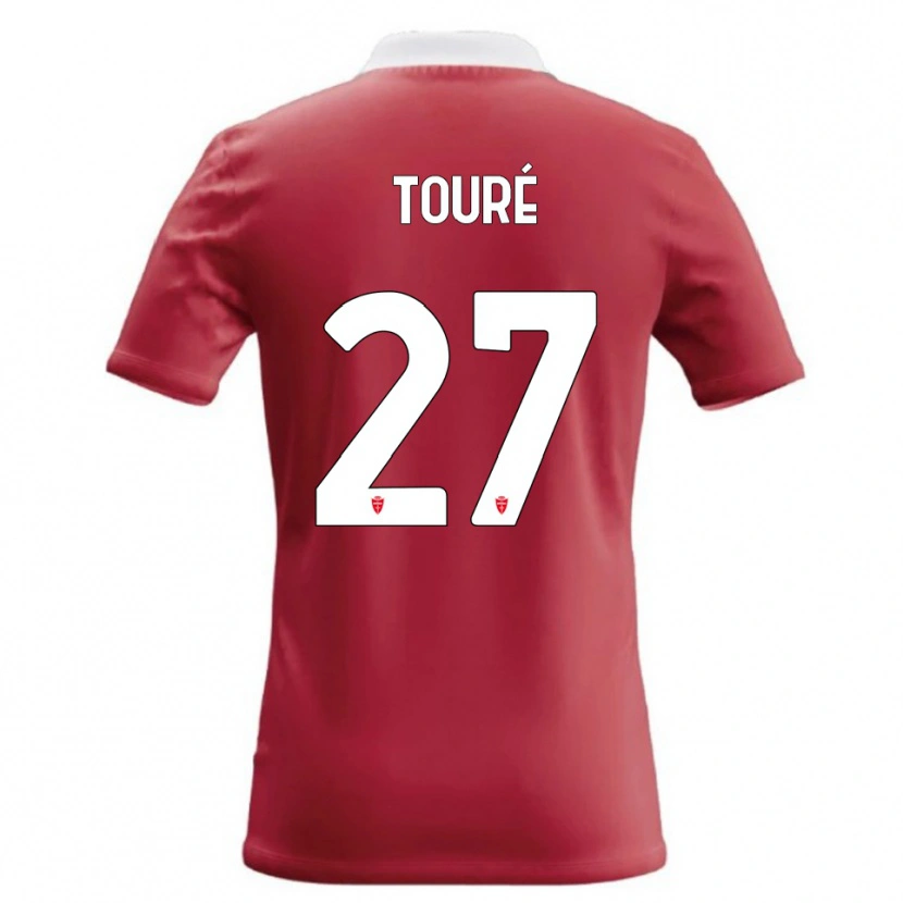 Danxen Mænd Idrissa Touré #27 Rød Hvid Hjemmebane Spillertrøjer 2026/27 Trøje T-Shirt