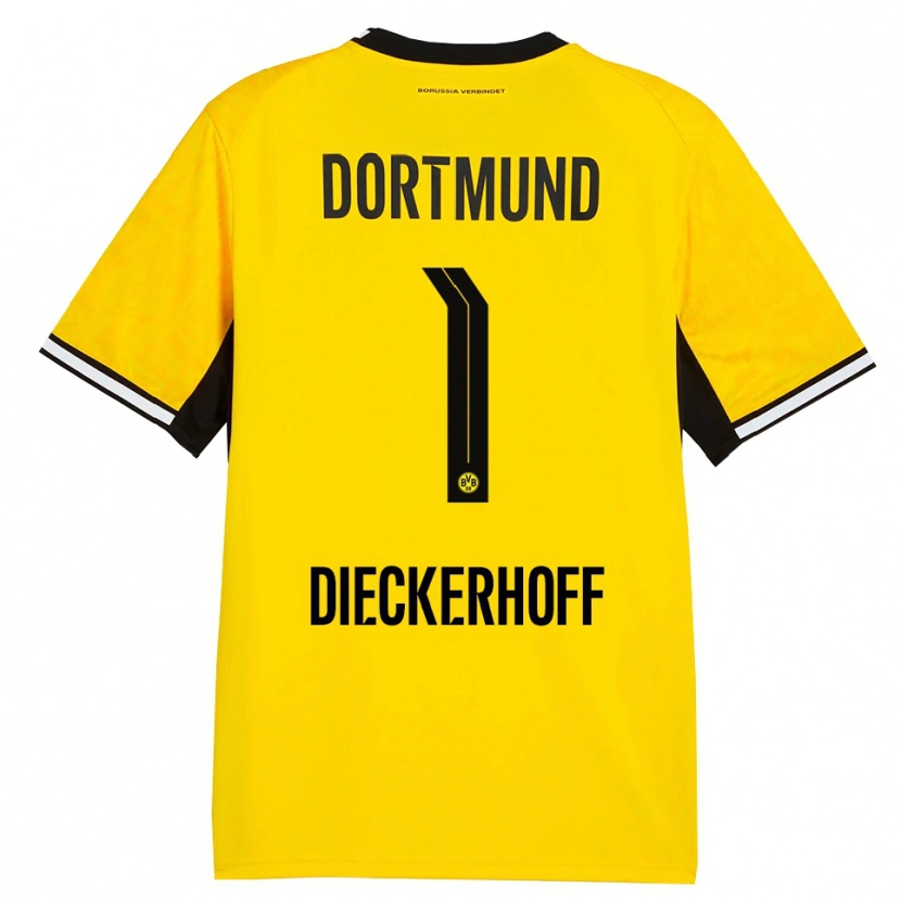 Danxen Mænd Max Dieckerhoff #1 Gul Sort Hvid Hjemmebane Spillertrøjer 2026/27 Trøje T-Shirt