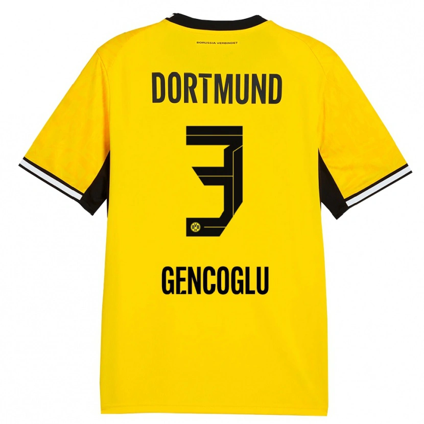 Danxen Mænd Tekin Gencoglu #3 Gul Sort Hvid Hjemmebane Spillertrøjer 2026/27 Trøje T-Shirt