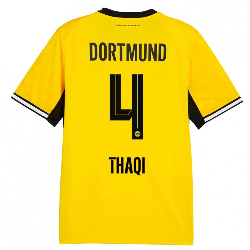 Danxen Mænd Albin Thaqi #4 Gul Sort Hvid Hjemmebane Spillertrøjer 2026/27 Trøje T-Shirt